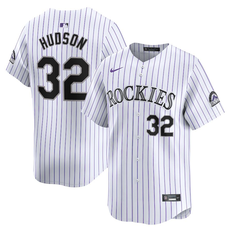 Men Colorado Rockies 32 Dakota Hudson Nike White Home Limited Player MLB Jersey